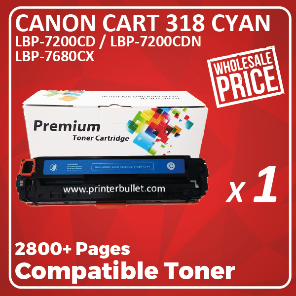 Compatible Canon 318 Cyan Toner Cartridge