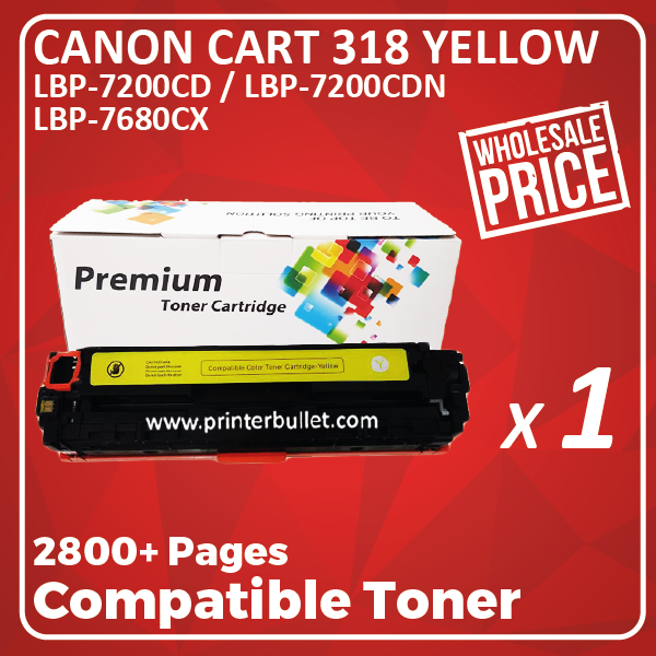 Compatible Canon 318 Yellow Toner Cartridge
