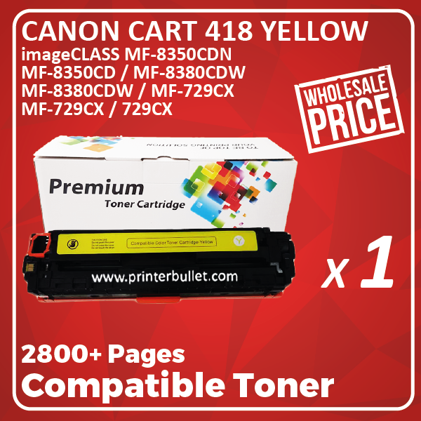 Compatible Canon 418 Yellow Toner Cartridge