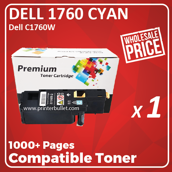 Compatible Dell 1760 Cyan Toner Cartridge