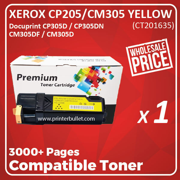 Compatible Fuji Xerox CP305 CM305 Yellow Toner Cartridge