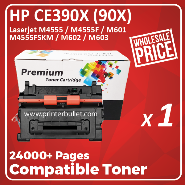 Compatible HP CE390X (90X) Black Toner Cartridge
