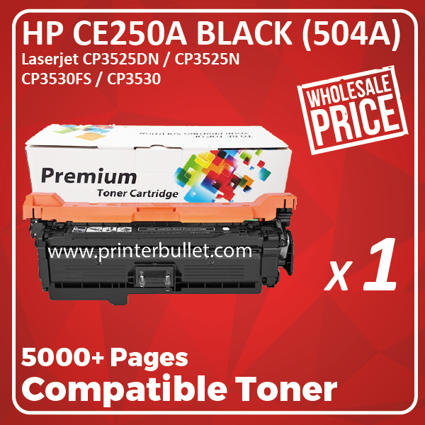 Compatible HP CE250A Black Toner Cartridge