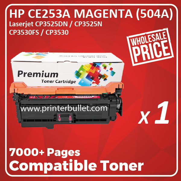 Compatible HP CE253A Magenta Toner Cartridge