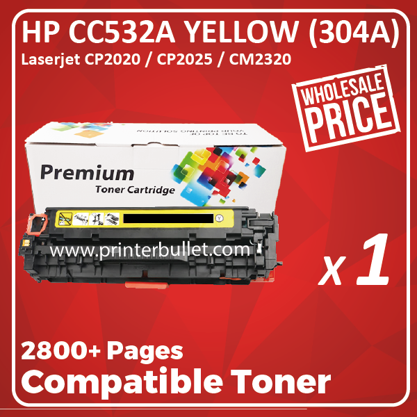 Compatible HP CC532A Yellow Toner Cartridge