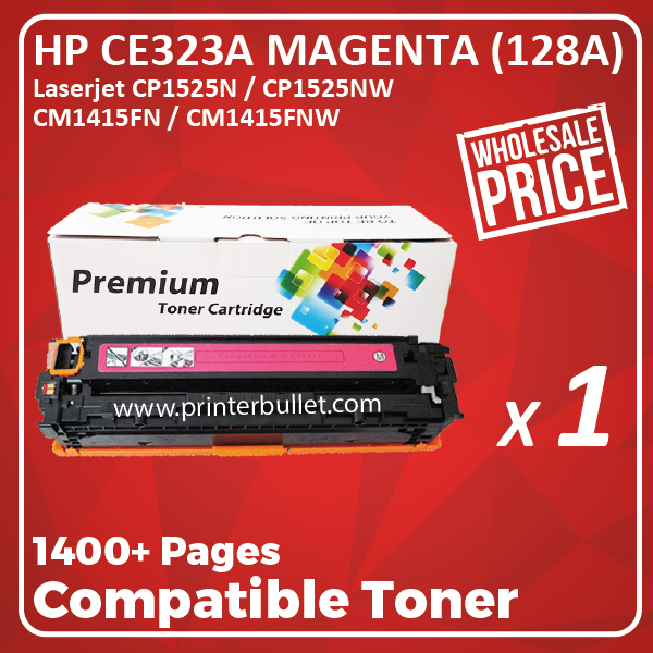 Compatible HP CE323A (128A) Magenta Toner Cartridge