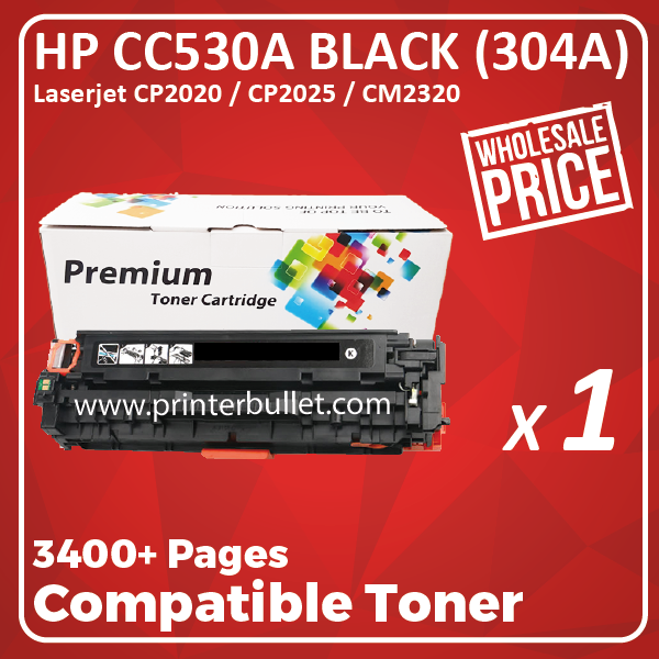Compatible HP CC530A Black Toner Cartridge