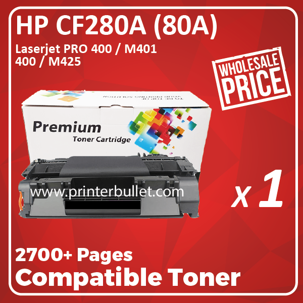 Compatible HP CF280A (80A) Black Toner Cartridge