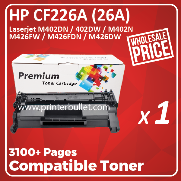 Compatible HP CF226A (26A) Black Toner Cartridge