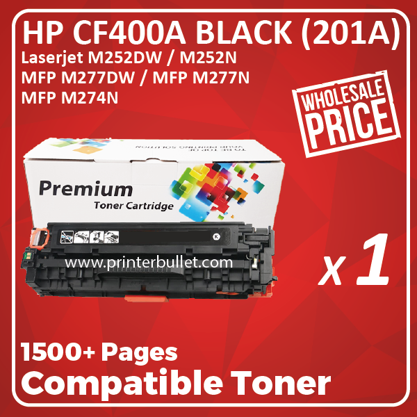 Compatible HP CF400A (201A) Black Toner Cartridge