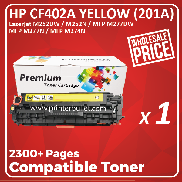 Compatible HP CF402A (201A) Yellow Toner Cartridge