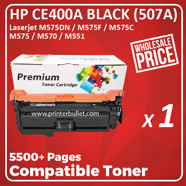 Compatible HP CE400A (507A) Black Toner Cartridge