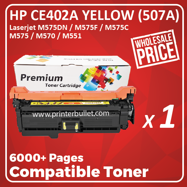 Compatible HP CE402A (507A) Yellow Toner Cartridge