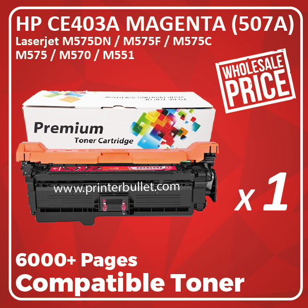 Compatible HP CE403A (507A) Magenta Toner Cartridge