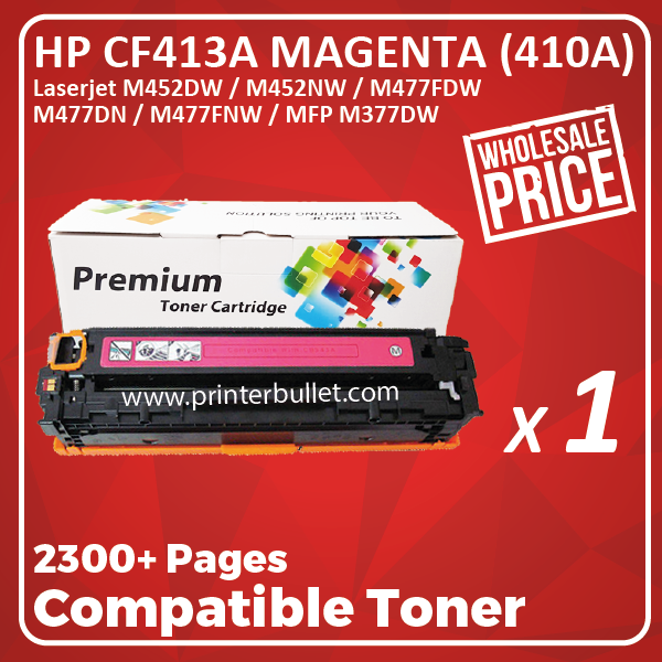 Compatible HP CF413A (410A) Magenta Toner Cartridge