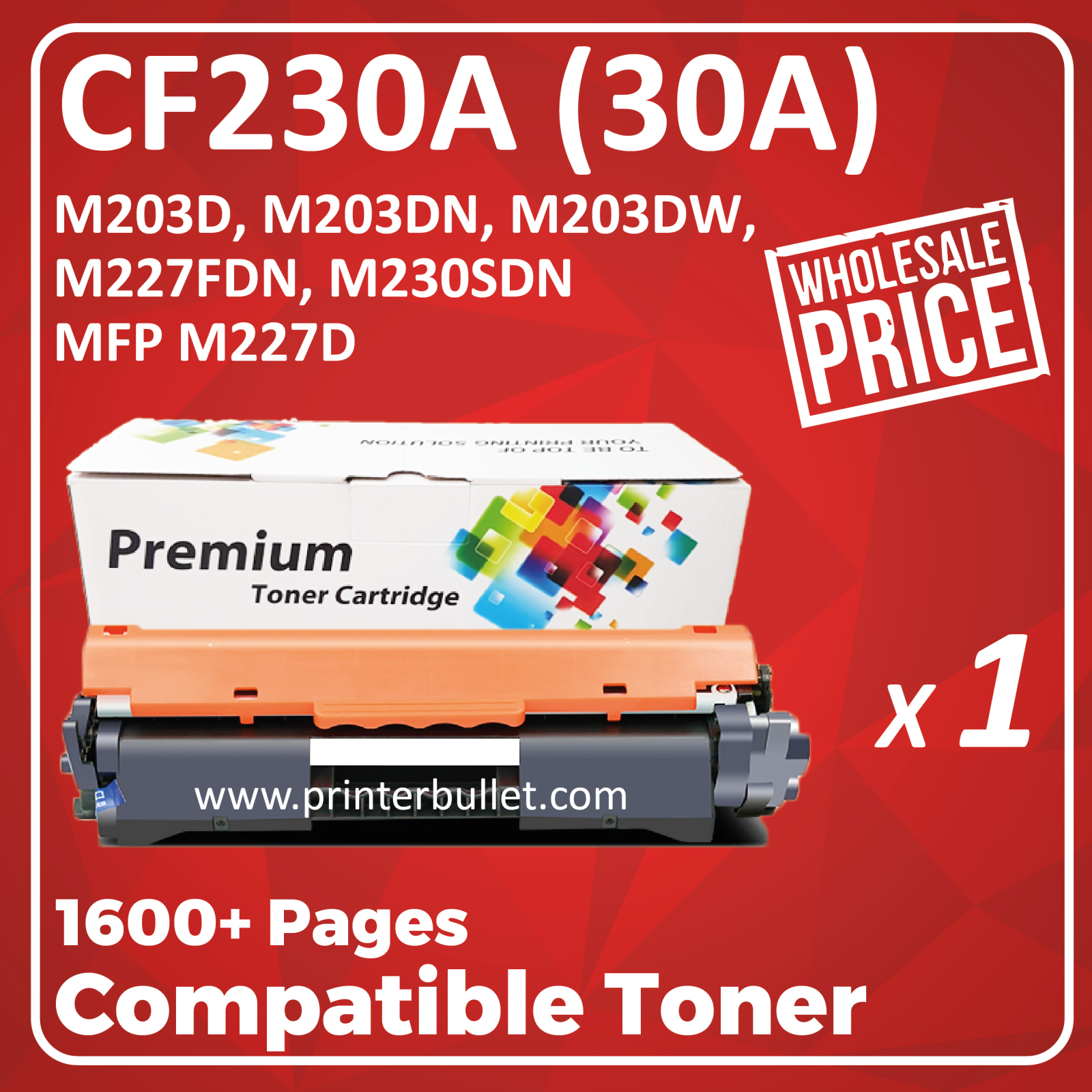 Compatible HP CF230A (30A) Black Toner Cartridge