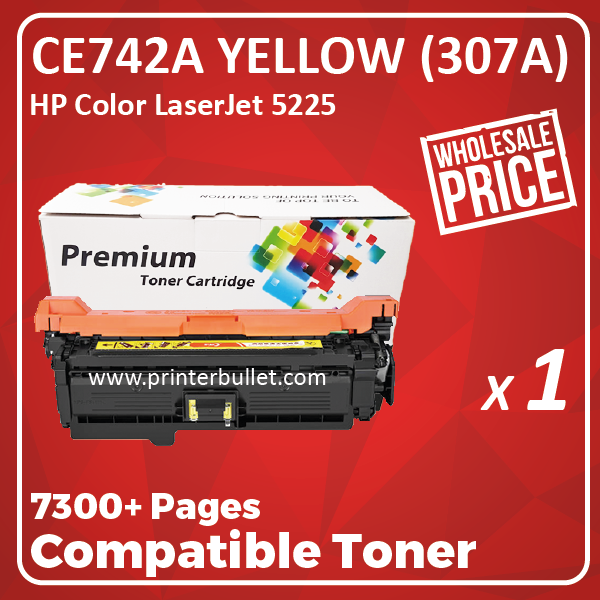 Compatible HP CE742A (307A) Yellow Toner Cartridge