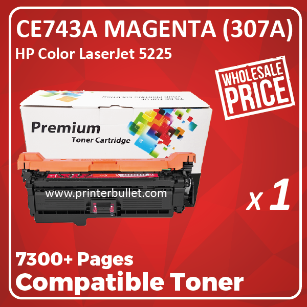 Compatible HP CE743A (307A) Magenta Toner Cartridge