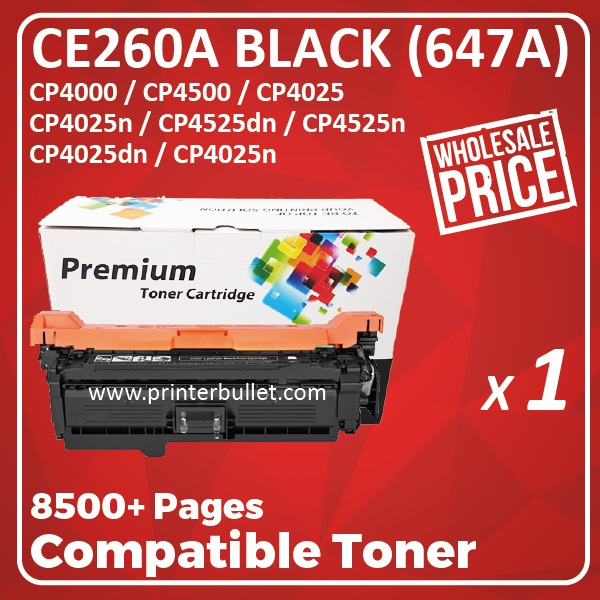 Compatible HP CE260A (647A) Black Toner Cartridge