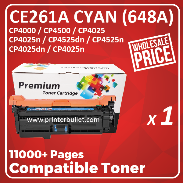 Compatible HP CE261A (648A) Cyan Toner Cartridge