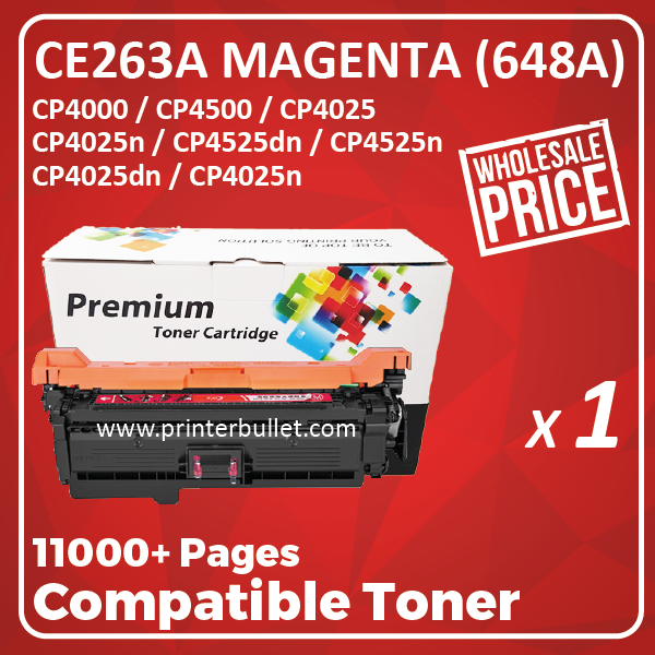 Compatible HP CE263A (648A) Magenta Toner Cartridge