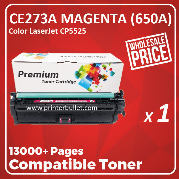Compatible HP CE273A (650A) Magenta Toner Cartridge