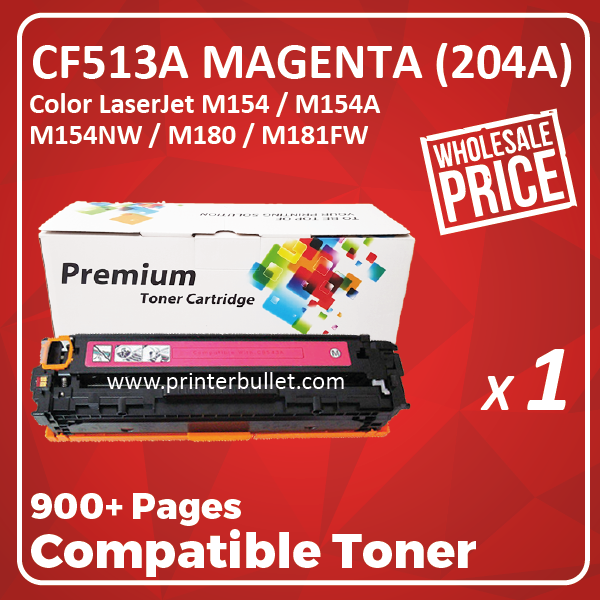 Compatible HP CF513A (204A) Magenta Toner Cartridge