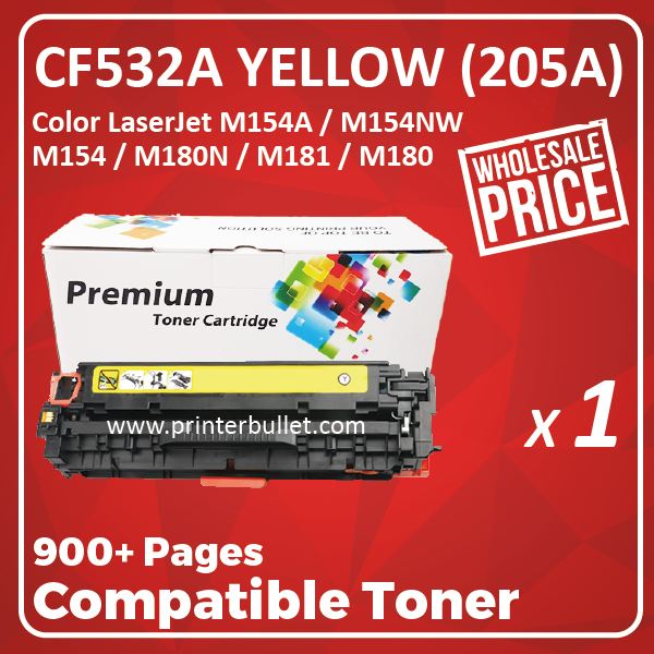 Compatible HP CF532A (205A) Yellow Toner Cartridge