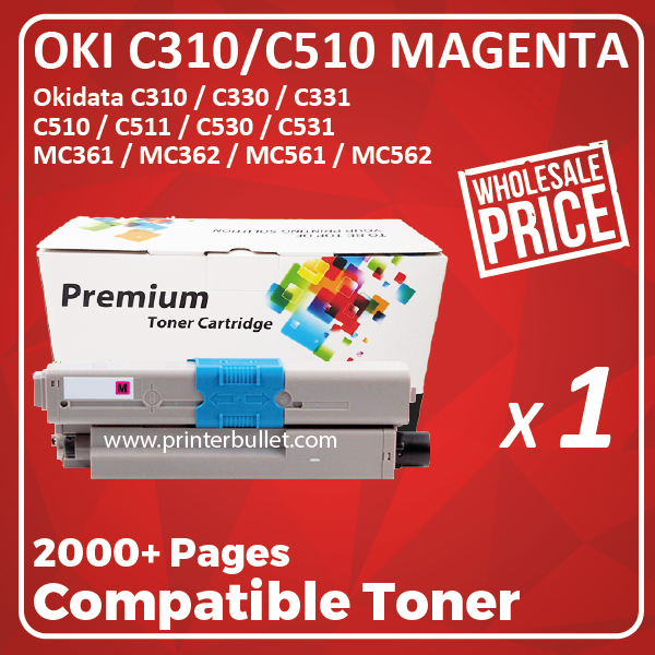 Compatible OKI 310 510 Magenta Toner Cartridge (44469756)