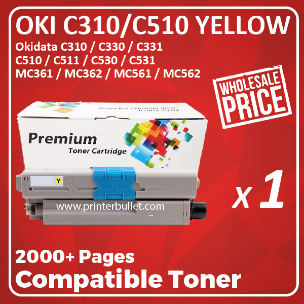 Compatible OKI 310 510 Yellow Toner Cartridge (44469755)
