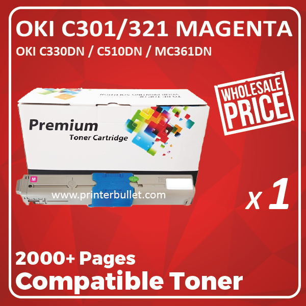 Compatible OKI C301 / 321 Magenta Toner Cartridge