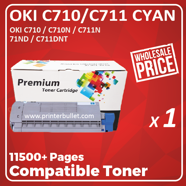 Compatible OKI C710 / C711 Cyan Toner Cartridge