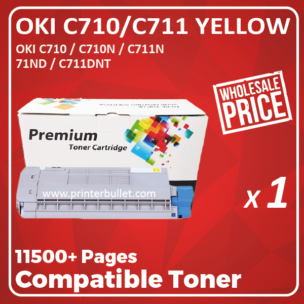 Compatible OKI C710 / C711 Yellow Toner Cartridge