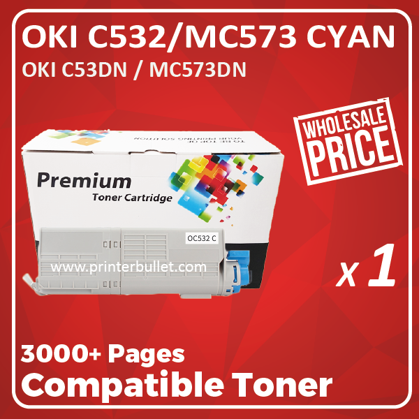Compatible OKI C532 / MC573 Cyan Toner Cartridge