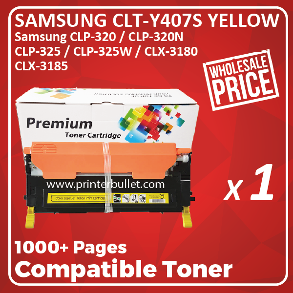 Compatible Samsung CLT-Y407 Yellow Toner Cartridge