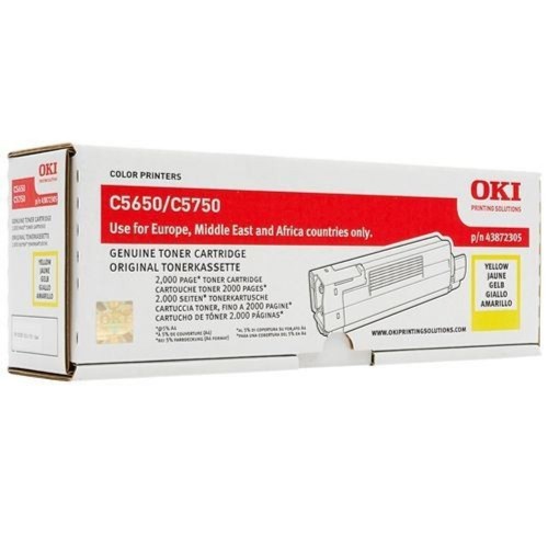 OKI C5650 C5750 Yellow Toner Cartridge (43872309)
