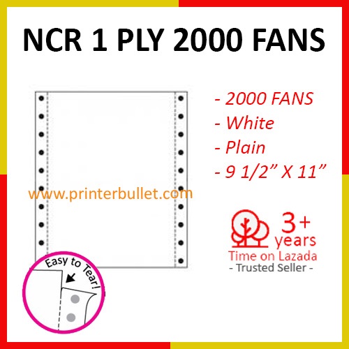 1 PLY NCR 2000 Fans White Computer Form