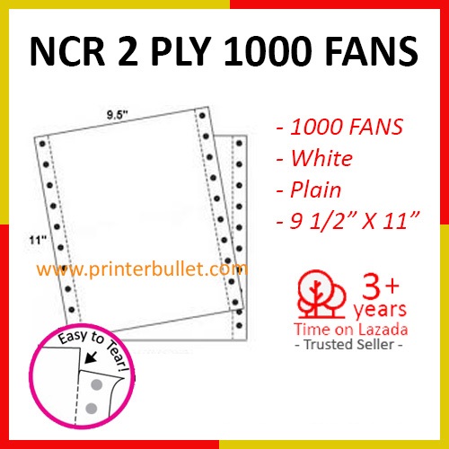 2 Ply NCR 1000 Fans Computer Form