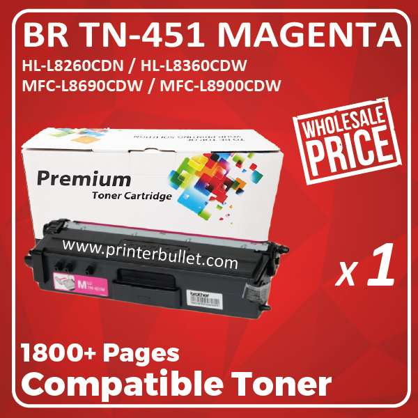 Compatible Brother TN-451 Magenta Toner Cartridge