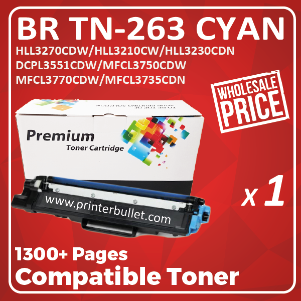 Compatible Brother TN-263 / TN-267 Cyan Toner Cartridge