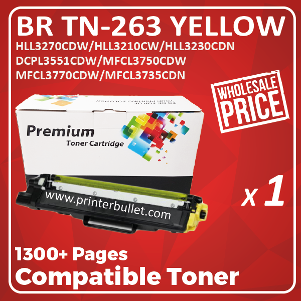 Compatible Brother TN-263 / TN-267 Yellow Toner Cartridge