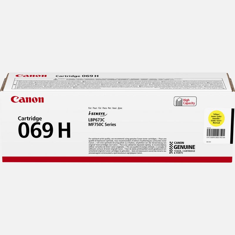 Canon Cartridge 069H Yellow Toner 5.5k (C CATR 069H Y)
