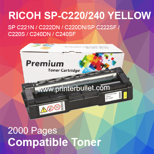 Compatible Ricoh SP-C220/240 Yellow Toner Cartridge