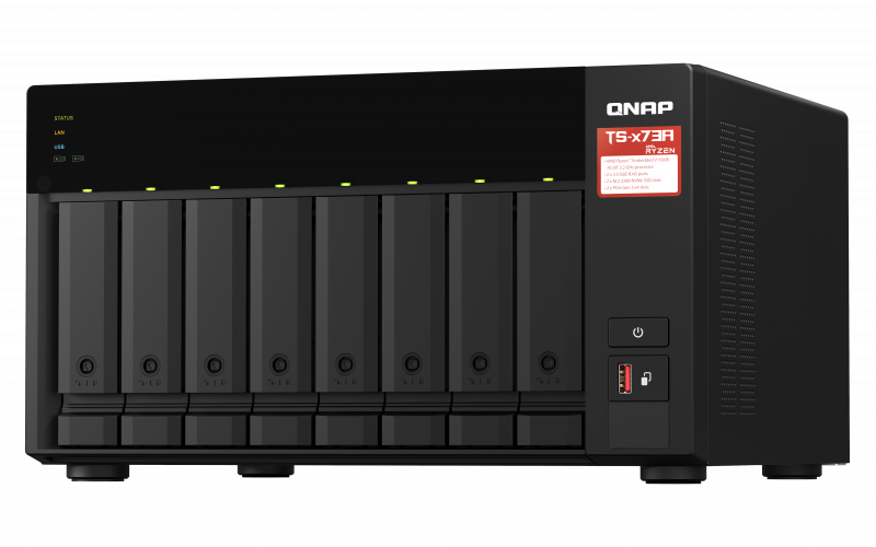 QNAP TS-873A-8G Nas (6 Bay, AMD Ryzen V1500B Quad-core 2.2 GHz, 8GB DDR4 RAM, 64-Bit)
