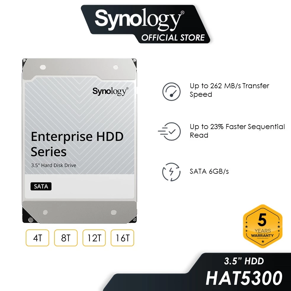 Synology 16TB HAT5300 SATA III 3.5" Internal Enterprise HDD