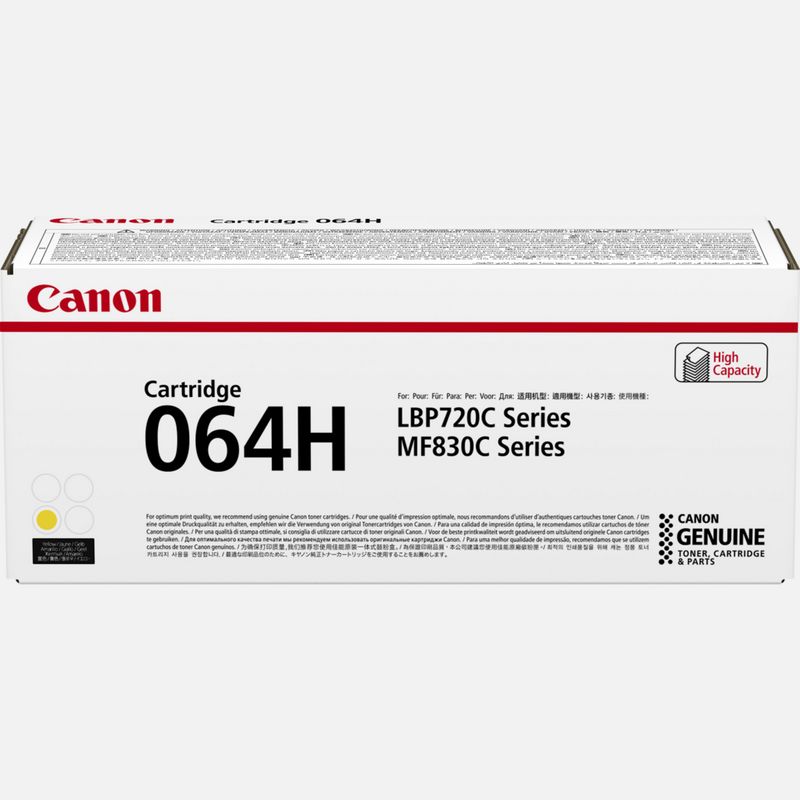 Canon Cartridge 064H Original Yellow Toner Cartridge for model LBP722Cdw / MF832Cdw (10400 pages)