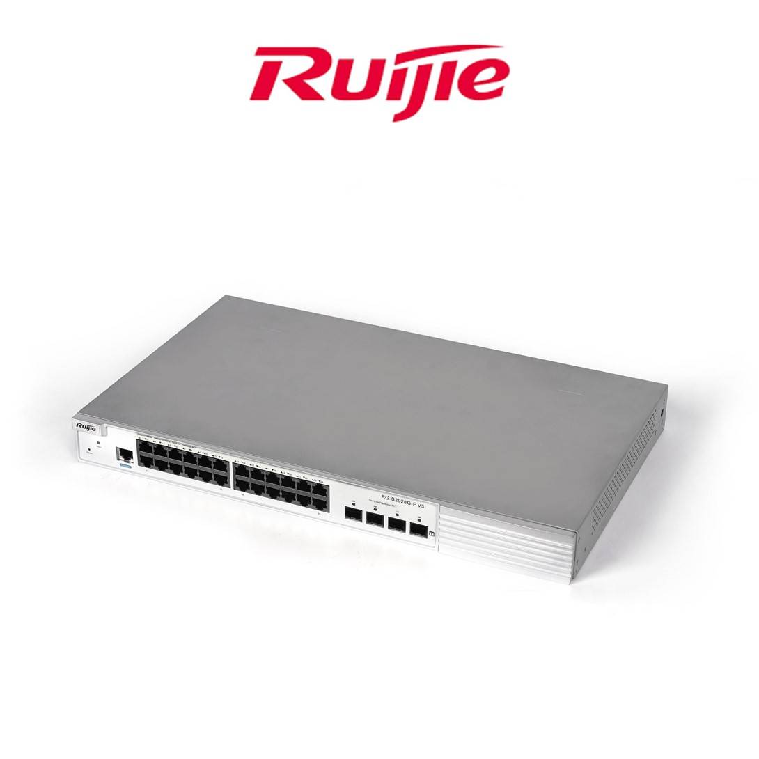 RUIJIE RG-S2928G-E V3 ENT MANAGED SWITCH, 24 GE PORT, 4 GE SFP (NON COMBO)
