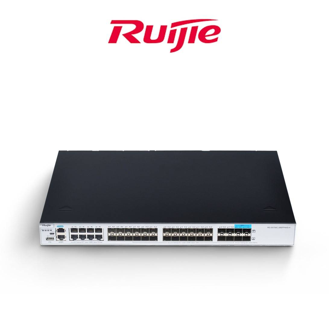 RUIJIE RG-S5750C-28GT4XS-H ENT MANAGED SWITCH, 28 GE PORT, 4 SFP+, 2 EXPANSION SLOT, 2 POWER SUPPLY SLOT