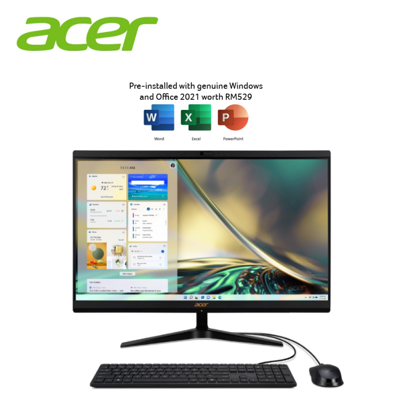 Acer Aspire C241800-1335W11 23.8" FHD All-In-One Desktop PC ( I5-1335U, 8GB, 512GB SSD, Intel, W11, HS )