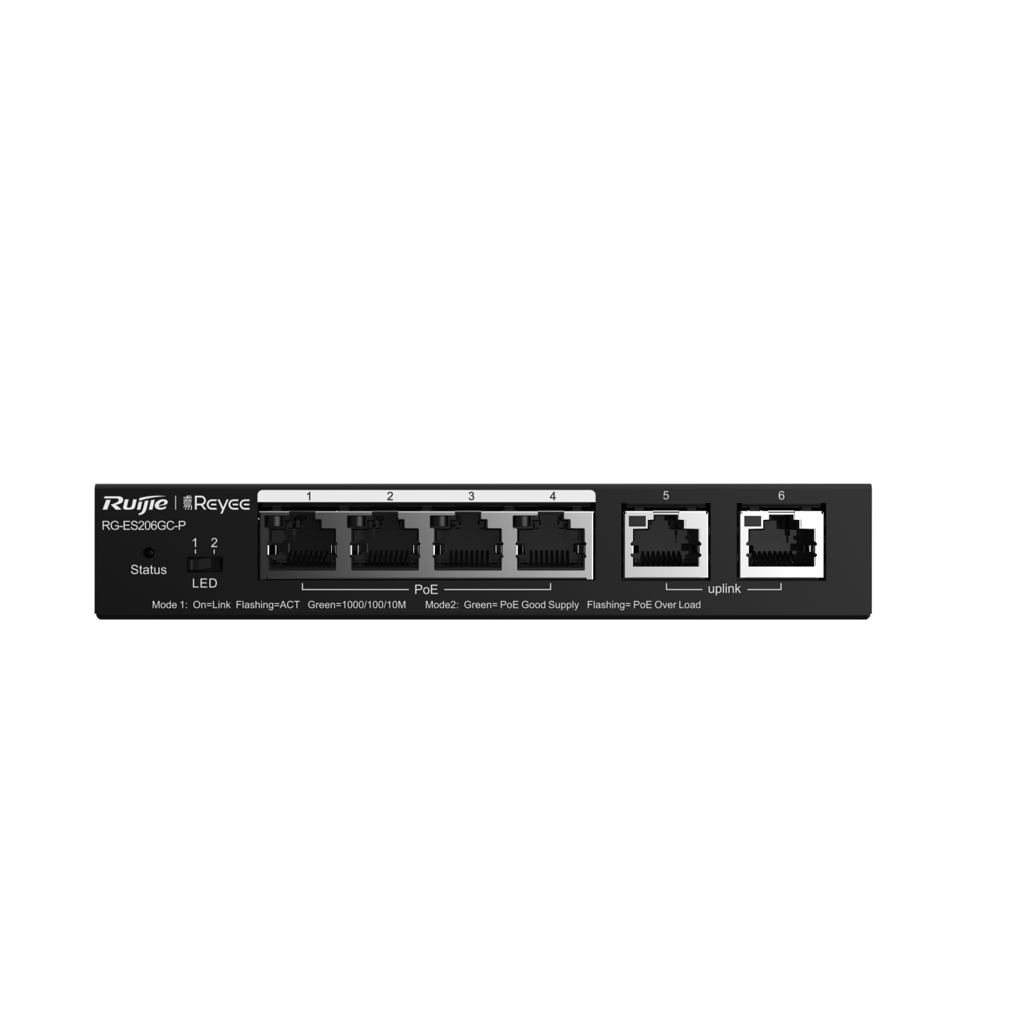 RUIJIE REYEE RG-ES206GC-P 6-Port Gigabit Smart Cloud Mananged PoE Switch